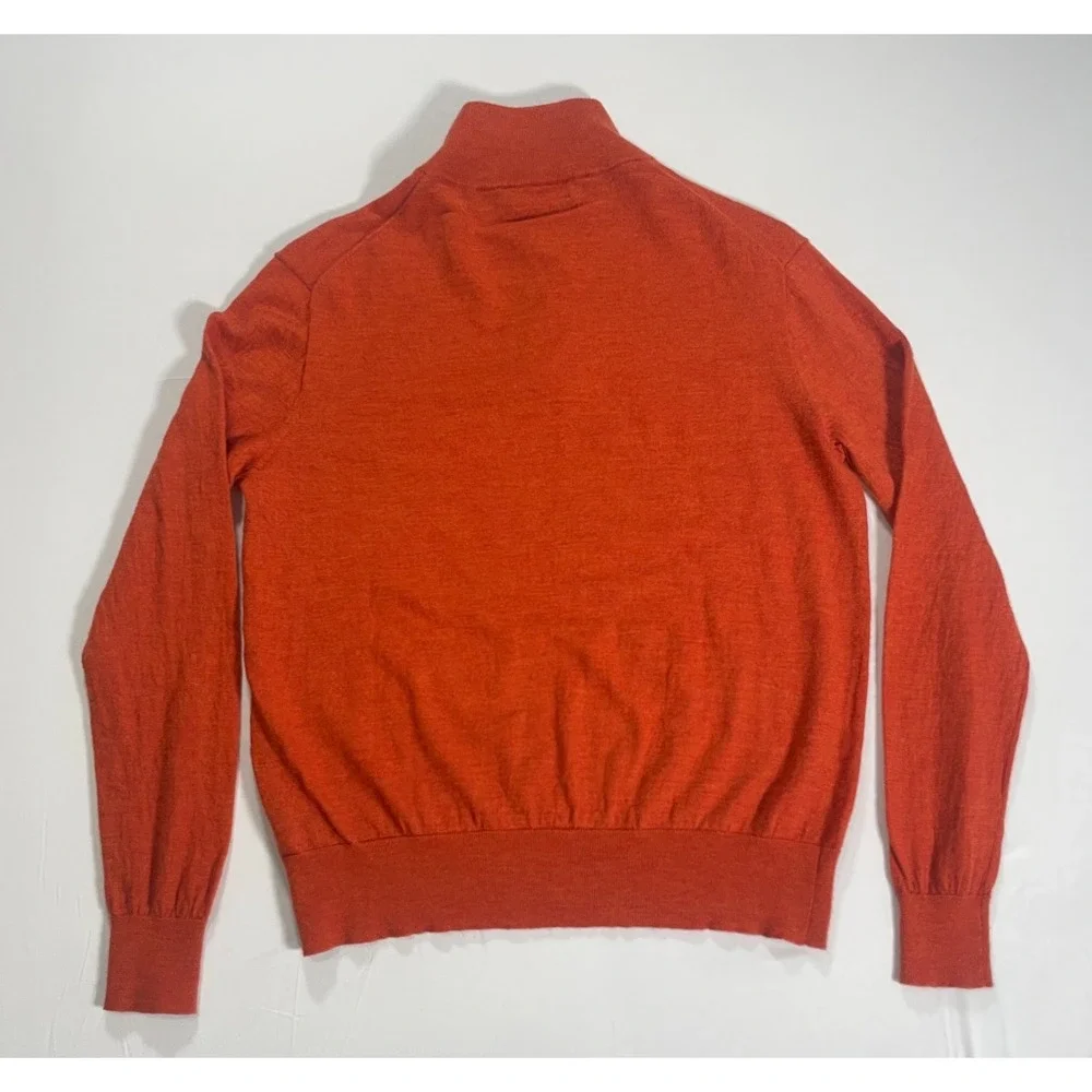 VTG Polo Ralph Lauren Merino Wool Three Button Sweater Men's L Orange‎